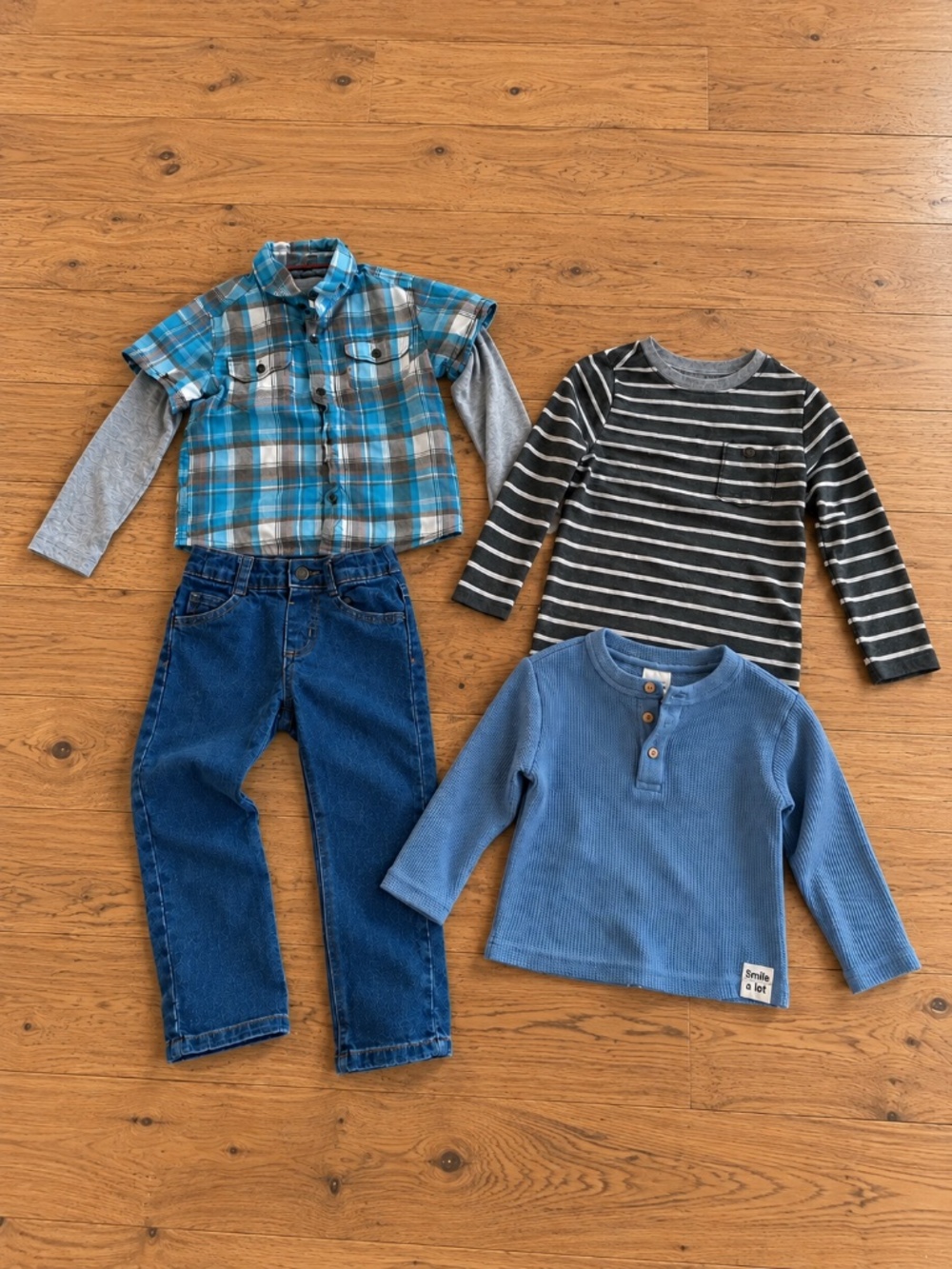 Boys 3T Fall Clothing Bundle – 4 Pieces Shirts & Jeans